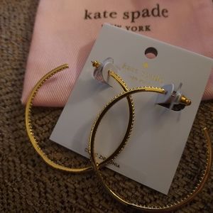 ♠️ kate spade hoop blingy gold earrings